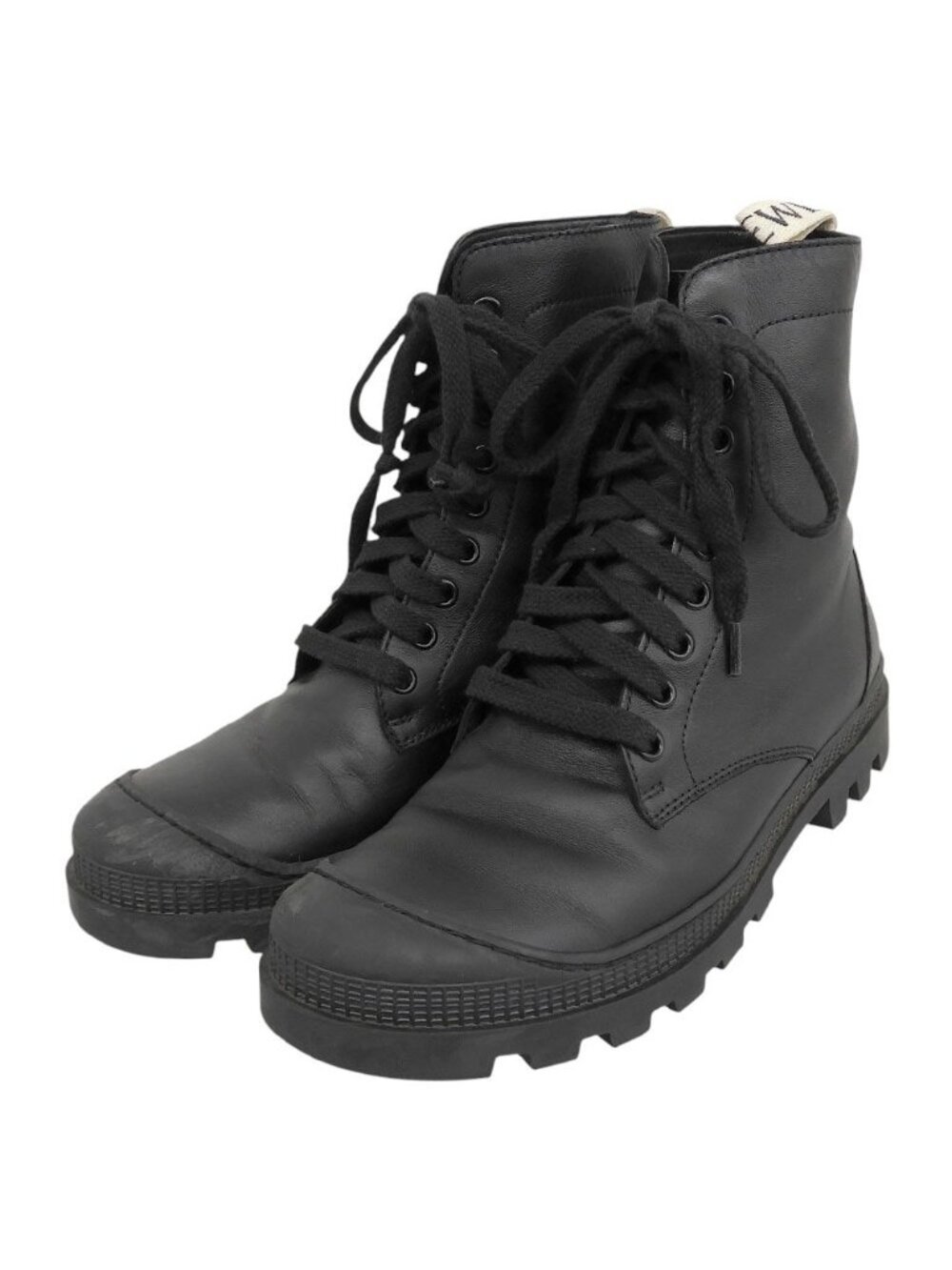 Loewe Leather Combat Boots Shoes Black